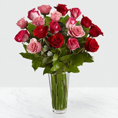 Denville Florist | 18 Red & Pink Roses